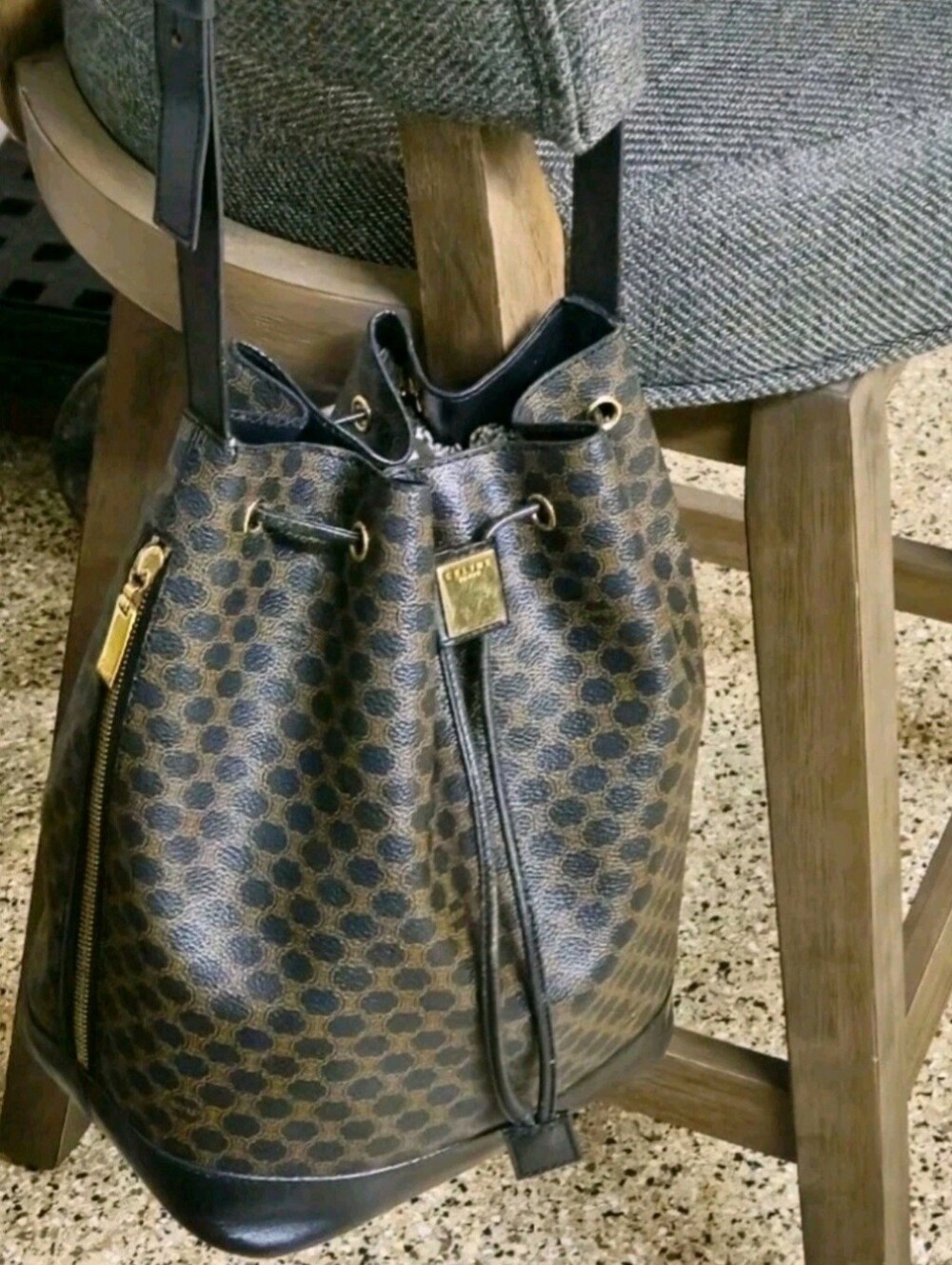 Celine Drawstring Bucket Bag Vintage Rare!